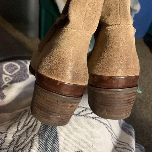 UGG Rioni Tan Suede Leather Soft Pull On Mid Boots - Picture 14 of 15
